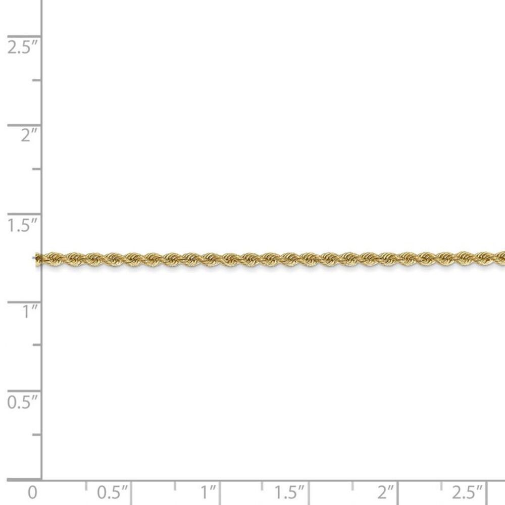 2mm, 14k Yellow Gold, Handmade Solid Rope Chain Necklace, 22 Inch - Picture 5 of 8